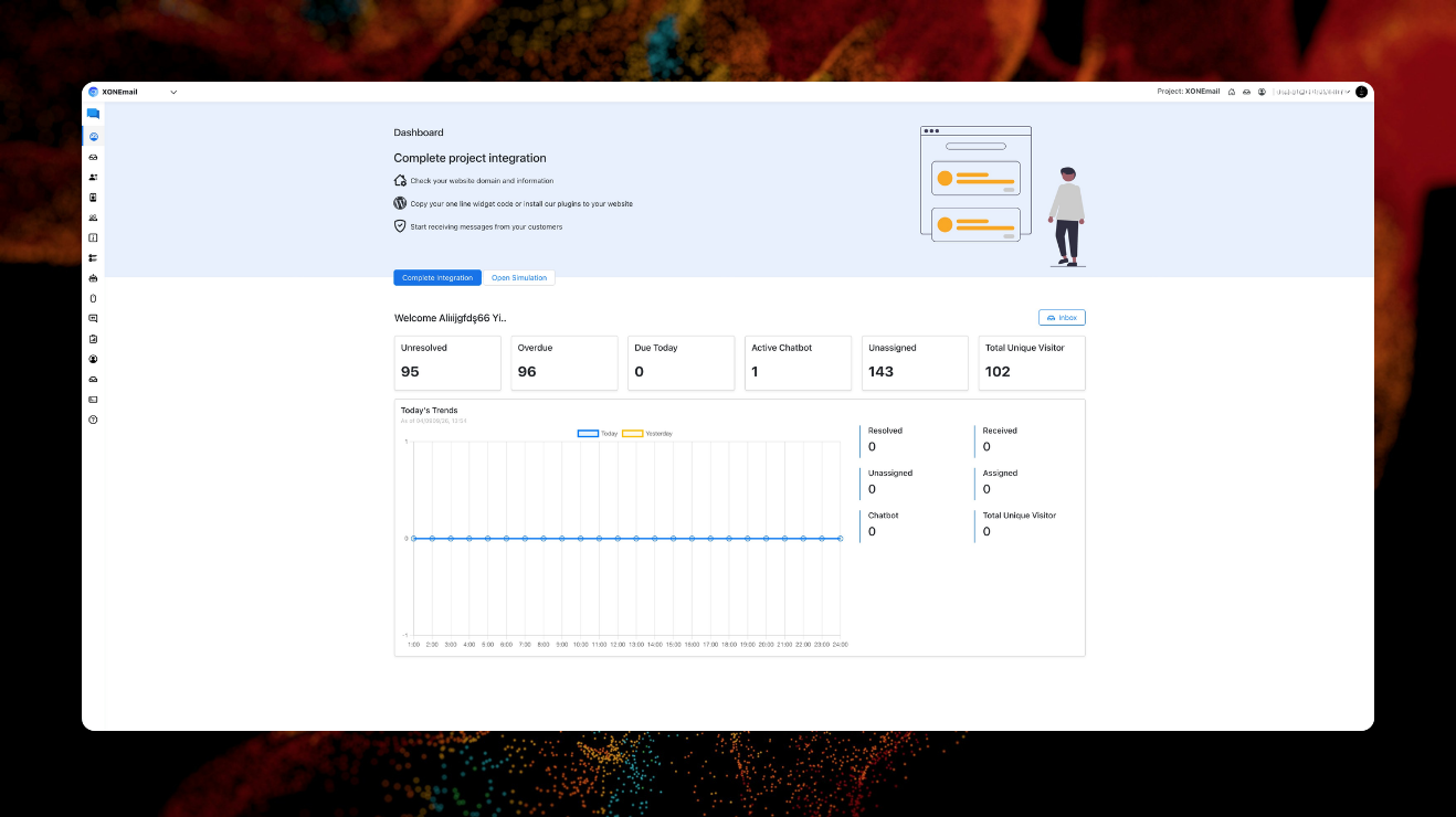 XONChat Dashboard görünümü